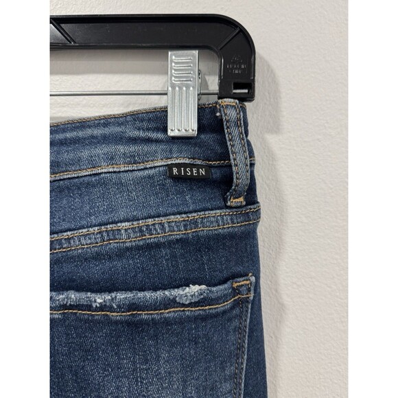 Risen Jeans Women’s With Diamonds Blue Denim Flared Size 27 - Picture 5 of 7